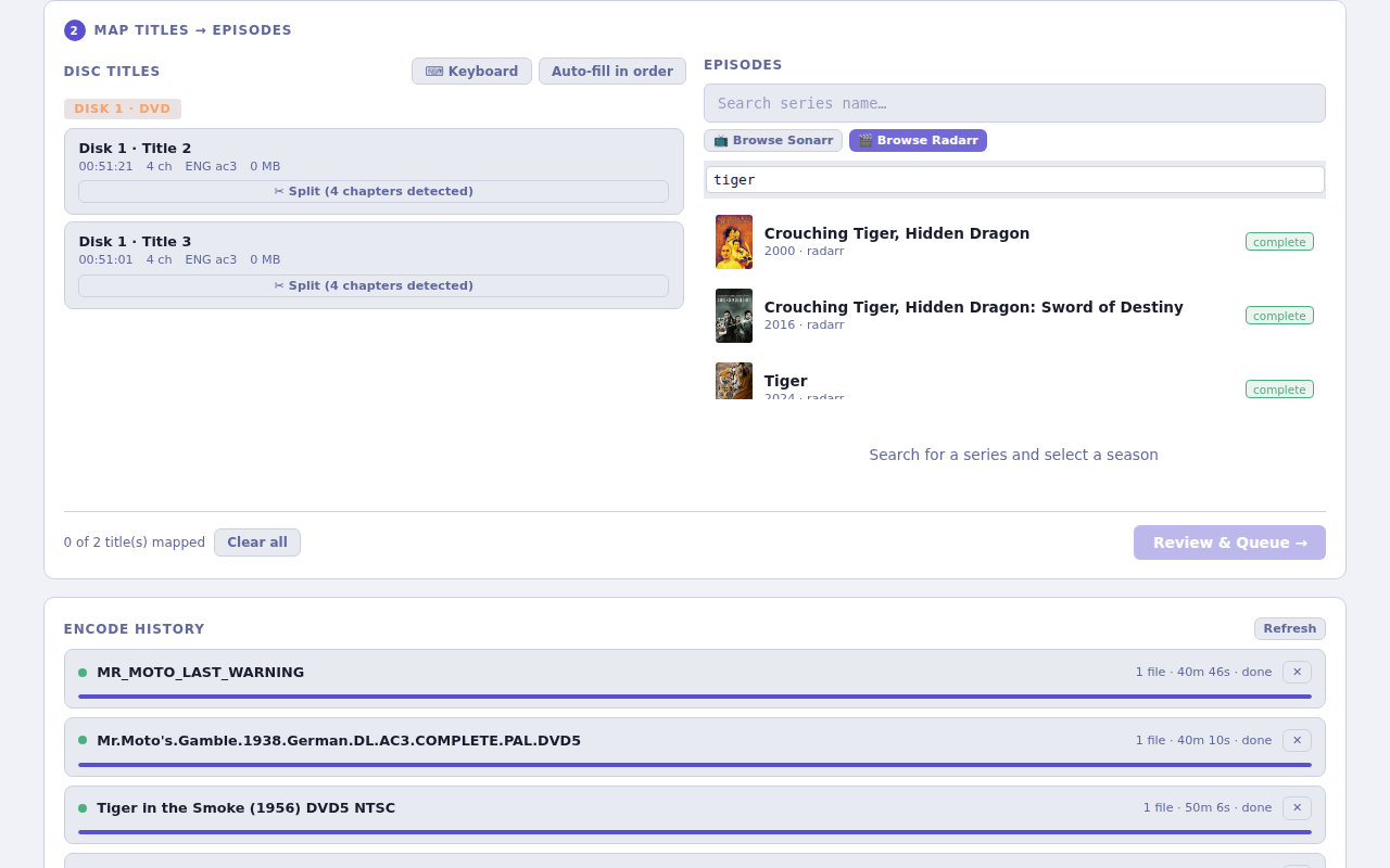 Browse Radarr: filtering by partial title